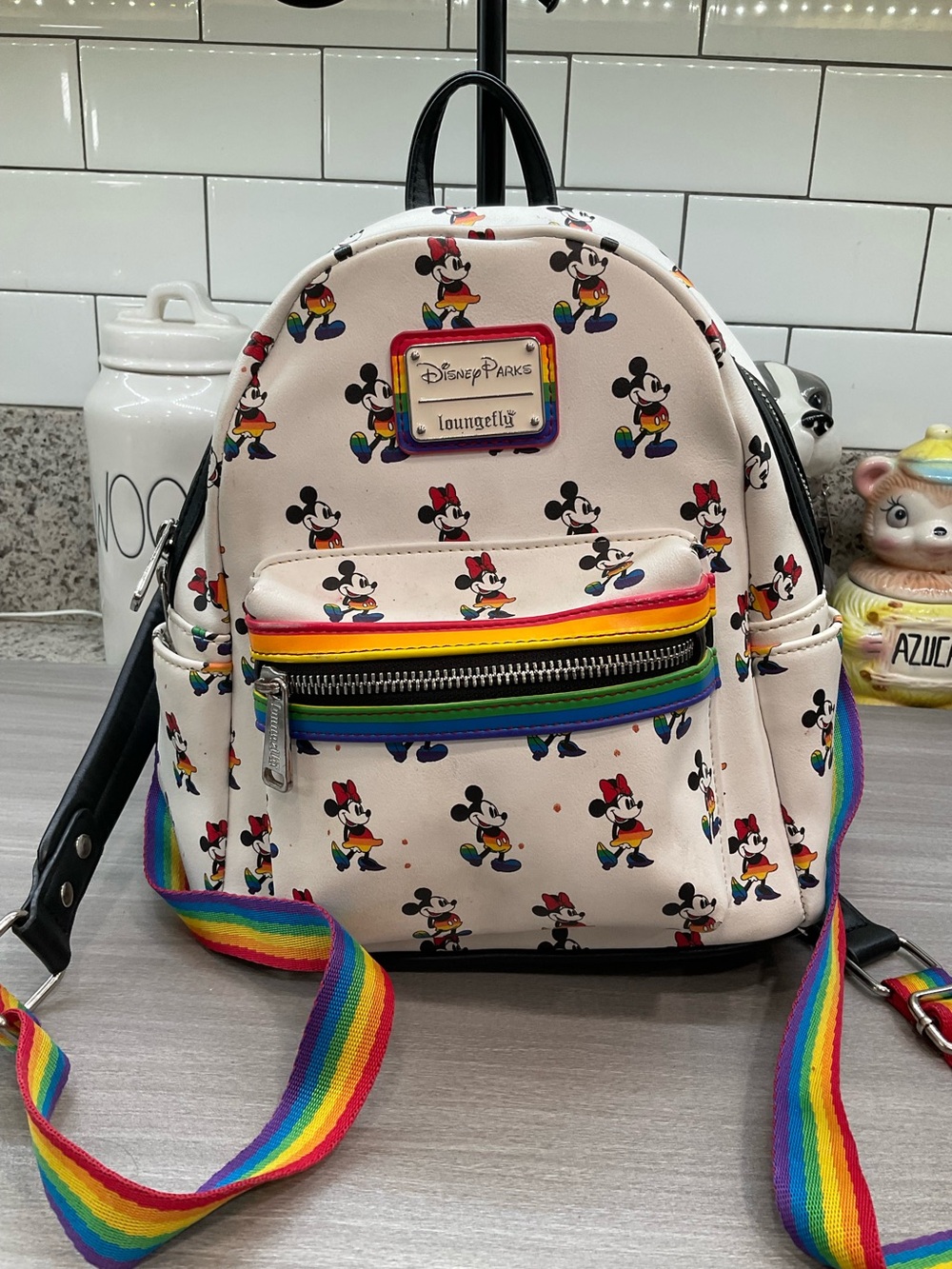 DISNEY PARKS‎ LOUNGEFLY RAINBOW MICKEY MINNIE MOUSE MINI BACKPACK